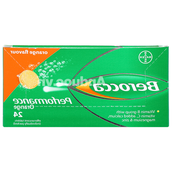 Viên nén sủi bọt Berocca Performance trị thiếu hụt vitamin C, B, kẽm (12 vỉ x 2 viên)