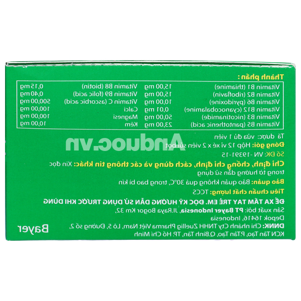 Viên nén sủi bọt Berocca Performance trị thiếu hụt vitamin C, B, kẽm (12 vỉ x 2 viên)