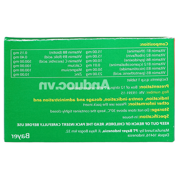 Viên nén sủi bọt Berocca Performance trị thiếu hụt vitamin C, B, kẽm (12 vỉ x 2 viên)