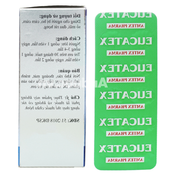 Eucatex tím hỗ trợ giảm ho, đau rát họng hộp 100 viên