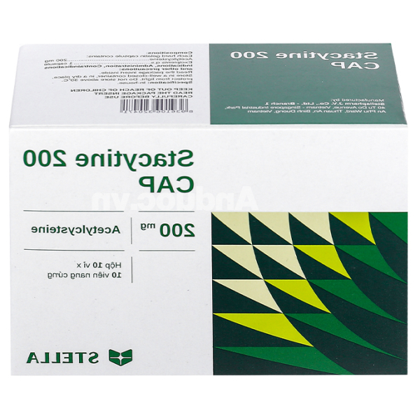 Stacytine 200 Cap tiêu nhầy trong bệnh lý hô hấp (10 vỉ x 10 viên)