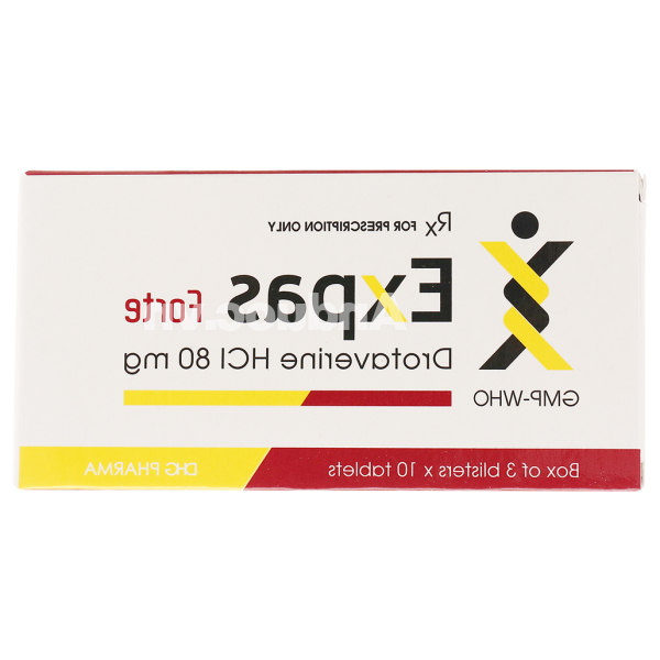 Expas Forte 80mg giảm cơn đau quặn mật, thận do co thắt cơ trơn (3 vỉ x 10 viên)