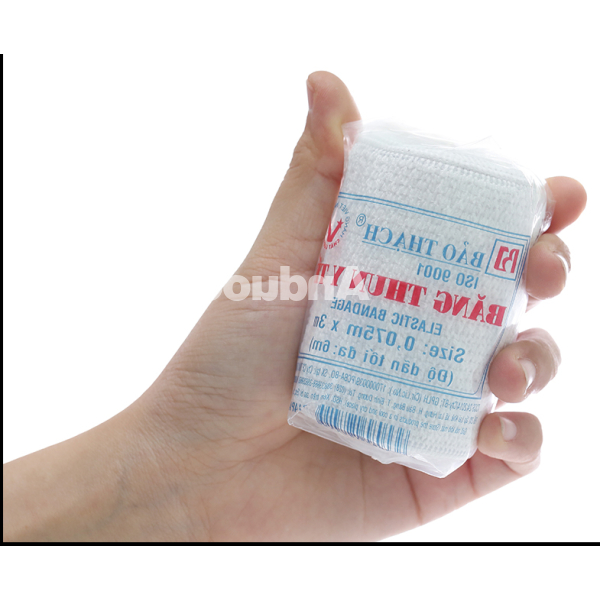 Băng thun y tế 2 móc Bảo Thạch (0.075m x 3m)