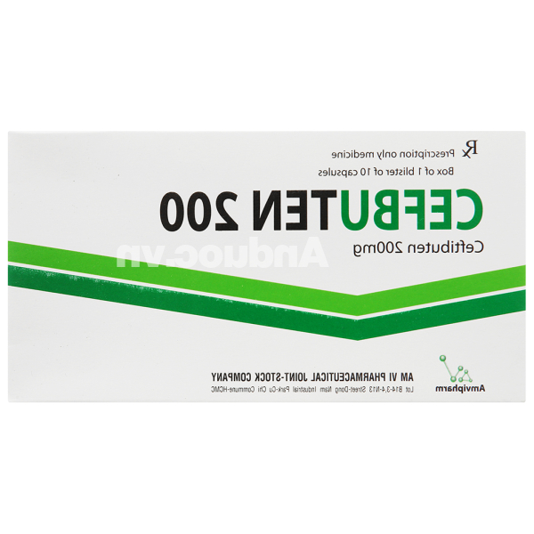 Cefbuten 200 trị nhiễm khuẩn (1 vỉ x 10 viên)