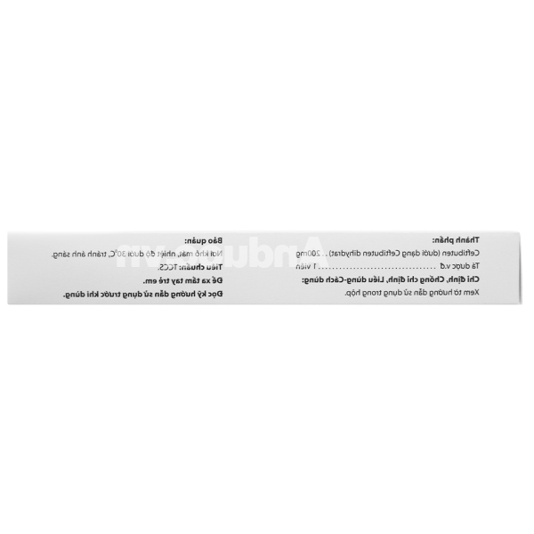 Cefbuten 200 trị nhiễm khuẩn (1 vỉ x 10 viên)