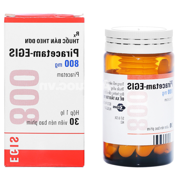 Piracetam EGIS 800mg trị hội chứng tâm thần thực thể lọ 30 viên