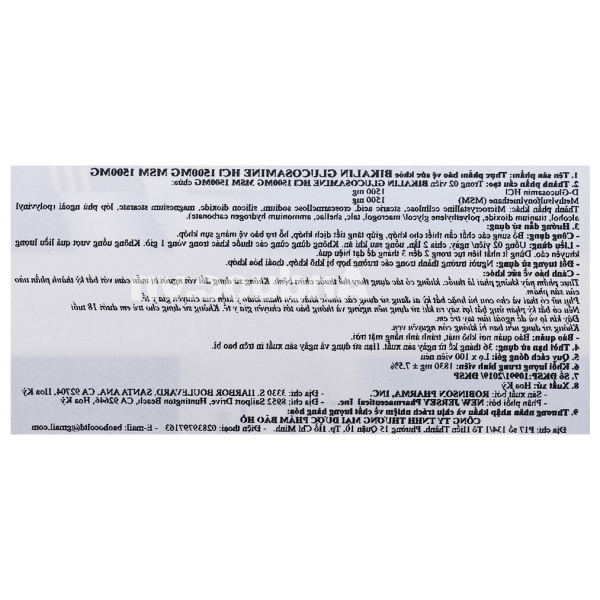 Bikalin tăng tiết dịch, bảo vệ màng sụn khớp chai 100 viên