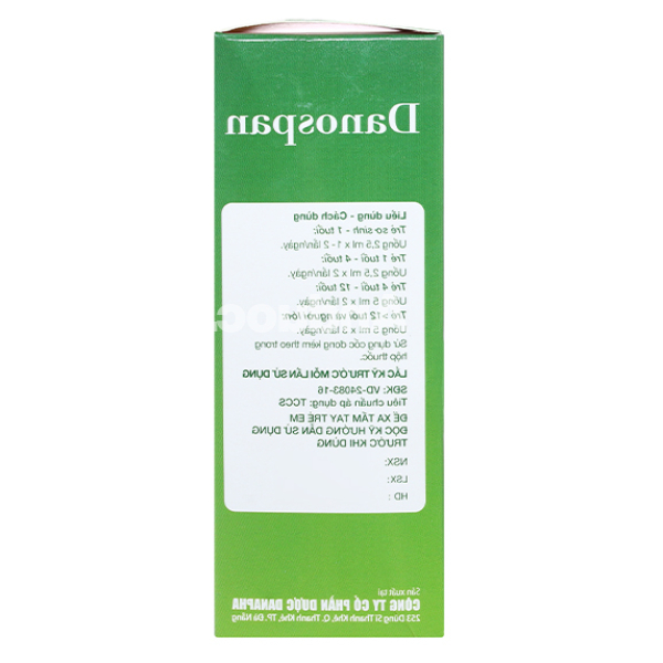 Siro Danospan trị viêm đường hô hấp cấp có kèm ho, viêm phổi mạn tính chai 100ml