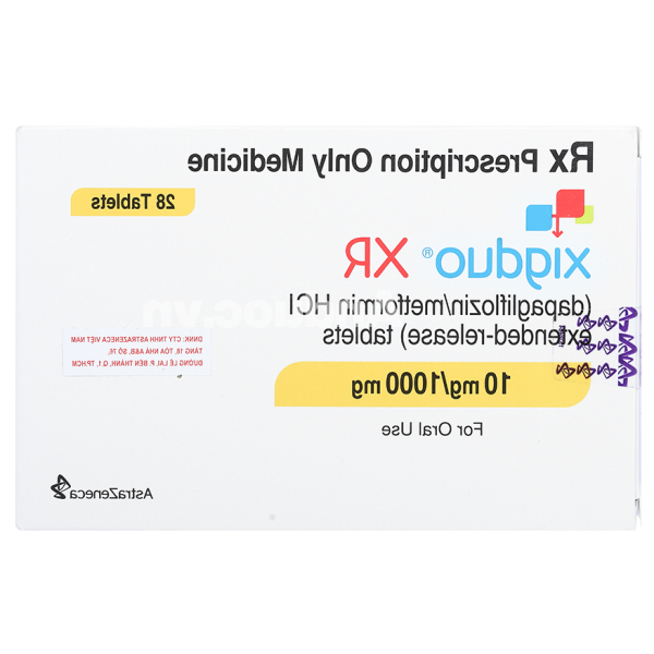 Xigduo XR 10mg/1000mg trị đái tháo đường tuýp 2 (4 vỉ x 7 viên)