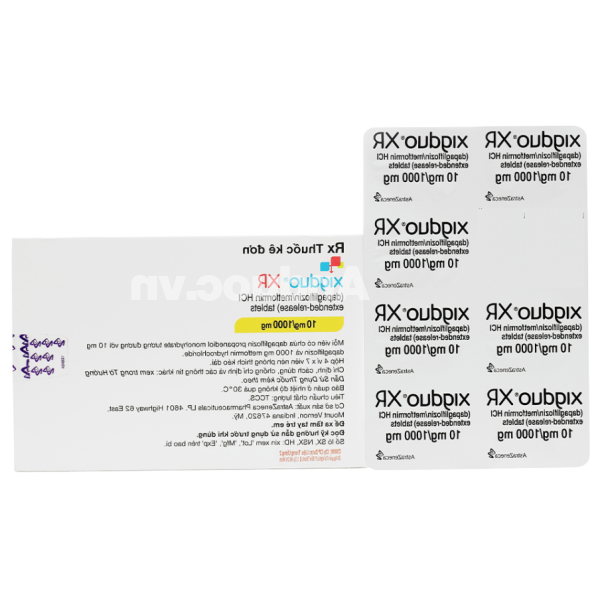 Xigduo XR 10mg/1000mg trị đái tháo đường tuýp 2 (4 vỉ x 7 viên)
