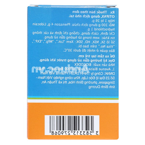 Dung dịch nhỏ tai Otipax trị đau tại chỗ do viêm tai chai 15ml