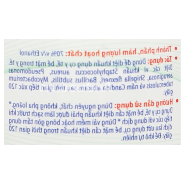 Cồn 70 độ VP sát khuẩn bề mặt chai 500ml