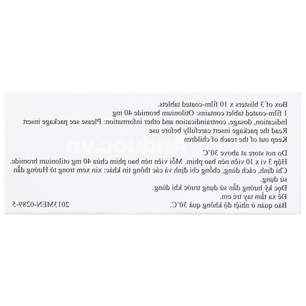 Spasmomen 40mg trị hội chứng đại tràng kích thích (3 vỉ x 10 viên)