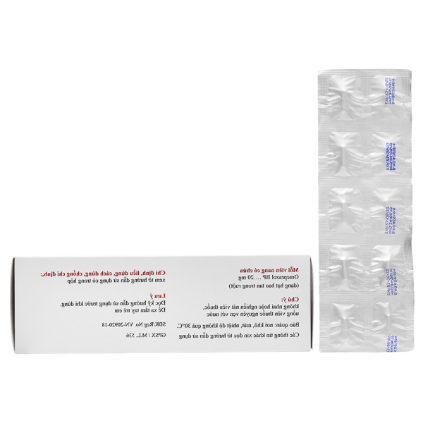 Lomac-20 trị viêm loét dạ dày, tá tràng (10 vỉ x 10 viên)