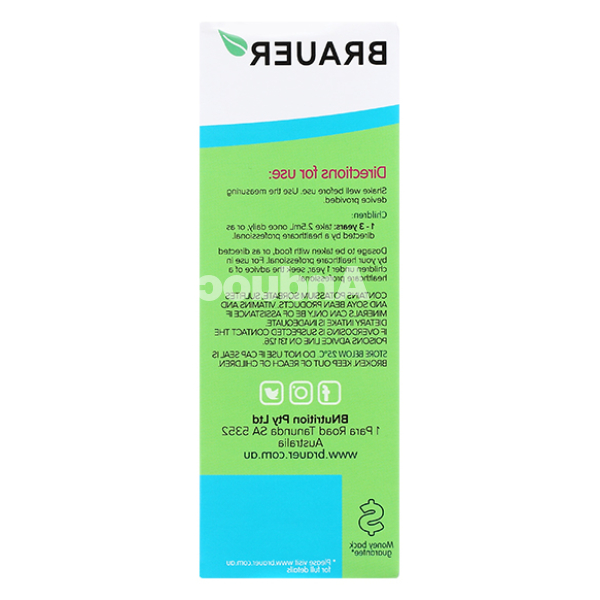 Siro Brauer Liquid Multivitamin bổ sung vitamin cho bé 1 - 3 tuổi chai 100ml