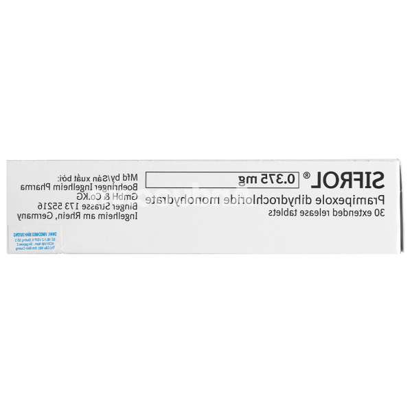 Sifrol 0.375mg trị các dấu hiệu và triệu chứng của bệnh Parkinson (3 vỉ x 10 viên)