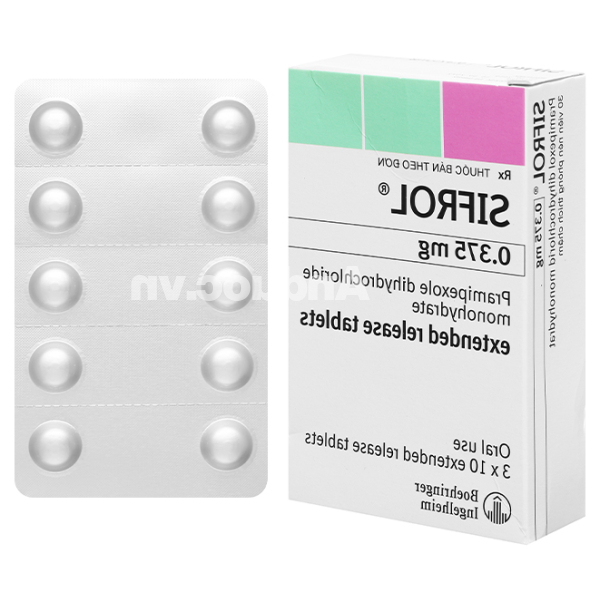 Sifrol 0.375mg trị các dấu hiệu và triệu chứng của bệnh Parkinson (3 vỉ x 10 viên)