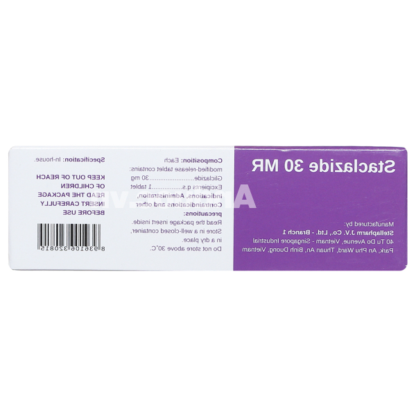 Staclazide 30 MR trị đái tháo đường tuýp 2 không phụ thuộc insulin (3 vỉ x 10 viên)