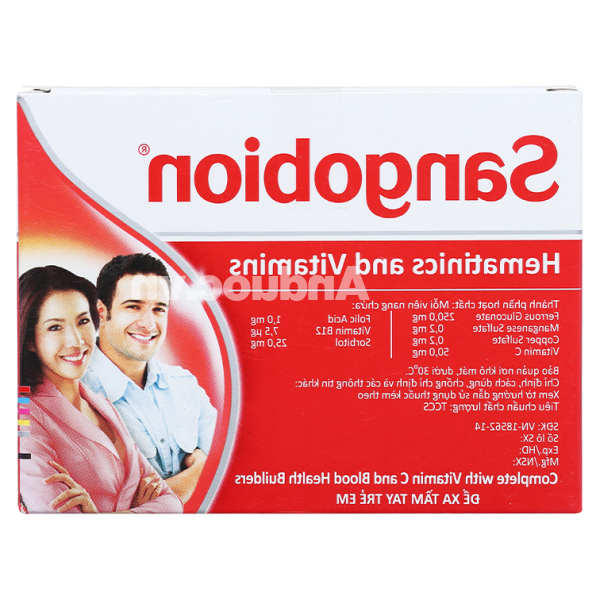 Sangobion bổ sung sắt và axit folic, trị thiếu máu (7 vỉ x 4 viên)