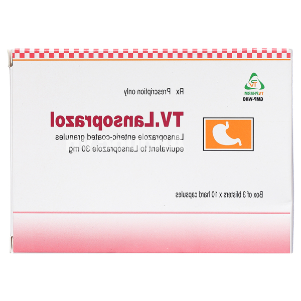 TV.Lansoprazol 30mg trị loét dạ dày, tá tràng, viêm thực quản (3 vỉ x 10 viên)