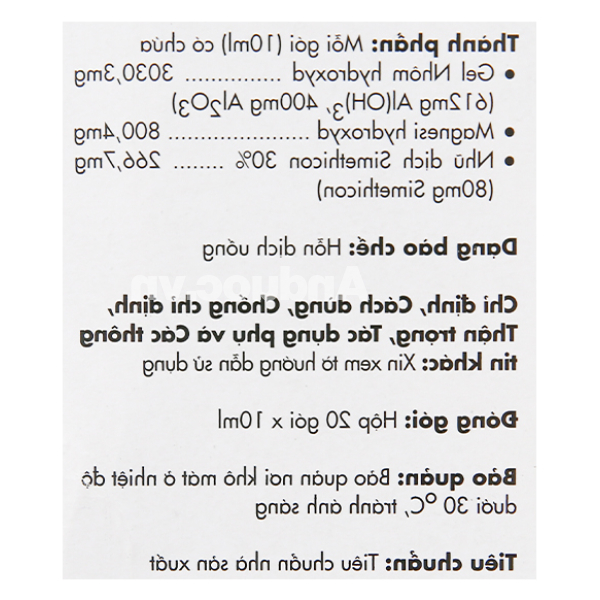 Hỗn dịch uống Trimafort giảm khó chịu dạ dày, đầy hơi (20 gói x 10ml)