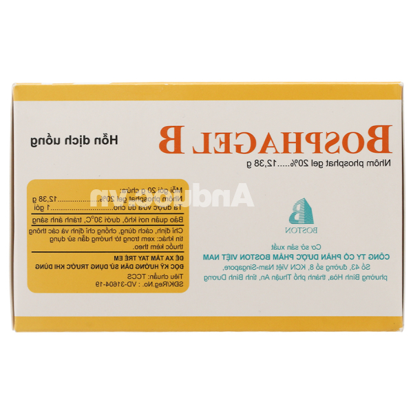 Hỗn dịch uống Bosphagel B 20% trị đau, bỏng rát do axit dạ dày gây ra (30 gói x 20g)