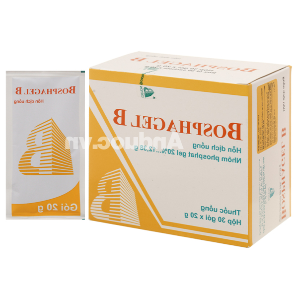 Hỗn dịch uống Bosphagel B 20% trị đau, bỏng rát do axit dạ dày gây ra (30 gói x 20g)