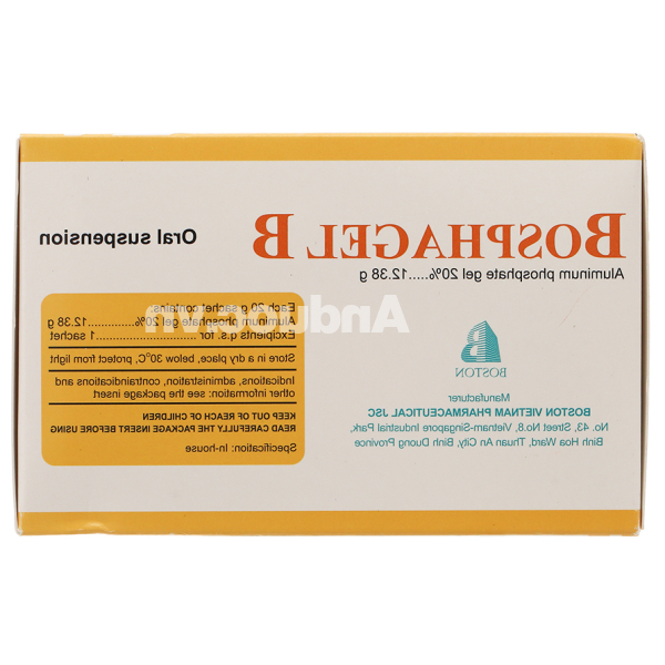 Hỗn dịch uống Bosphagel B 20% trị đau, bỏng rát do axit dạ dày gây ra (30 gói x 20g)