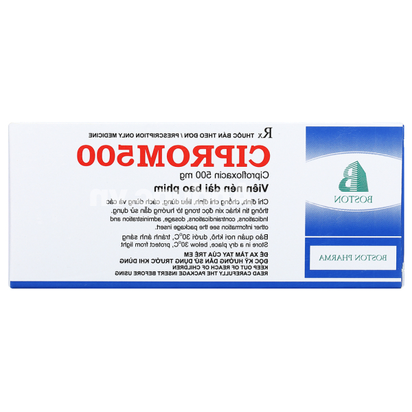 Ciprom500 trị nhiễm khuẩn nặng do vi khuẩn nhạy cảm (5 vỉ x 10 viên)
