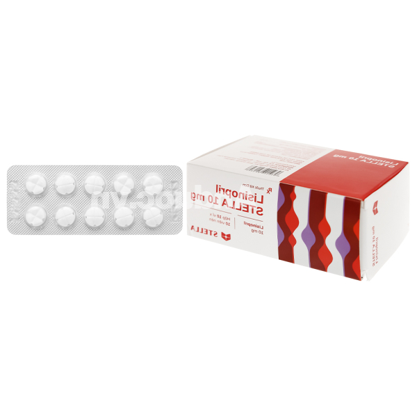 Lisinopril Stella 10mg trị tăng huyết áp, suy tim (10 vỉ x 10 viên)