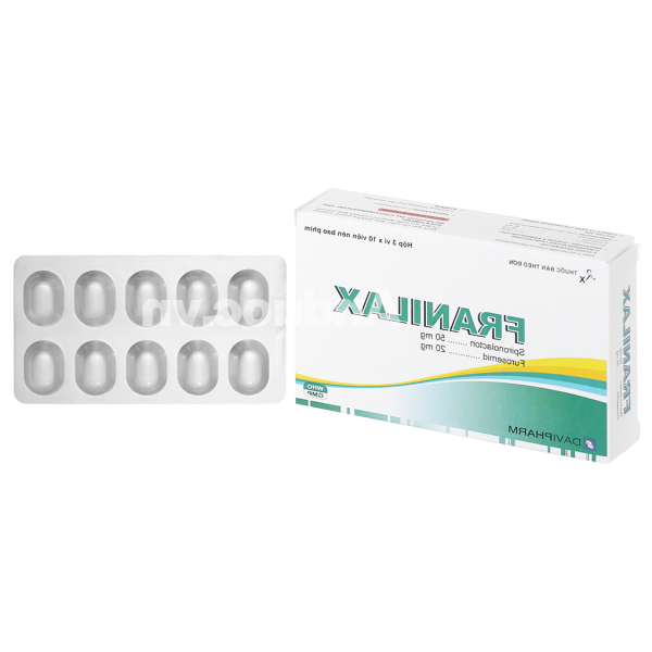 Franilax trị phù, tăng huyết áp (3 vỉ x 10 viên)