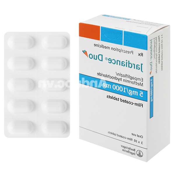 Jardiance Duo 5mg/1000mg trị đái tháo đường (3 vỉ x 10 viên)