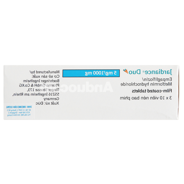 Jardiance Duo 5mg/1000mg trị đái tháo đường (3 vỉ x 10 viên)