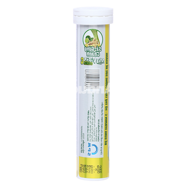 Viên sủi MyVita Strong C sả gừng chanh hỗ trợ tăng đề kháng tuýp 20 viên