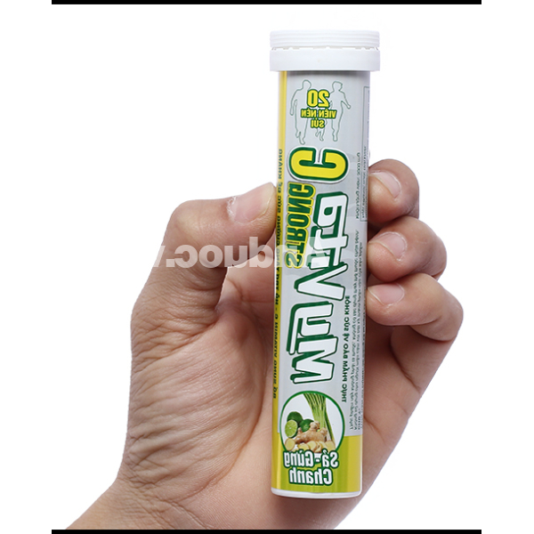 Viên sủi MyVita Strong C sả gừng chanh hỗ trợ tăng đề kháng tuýp 20 viên