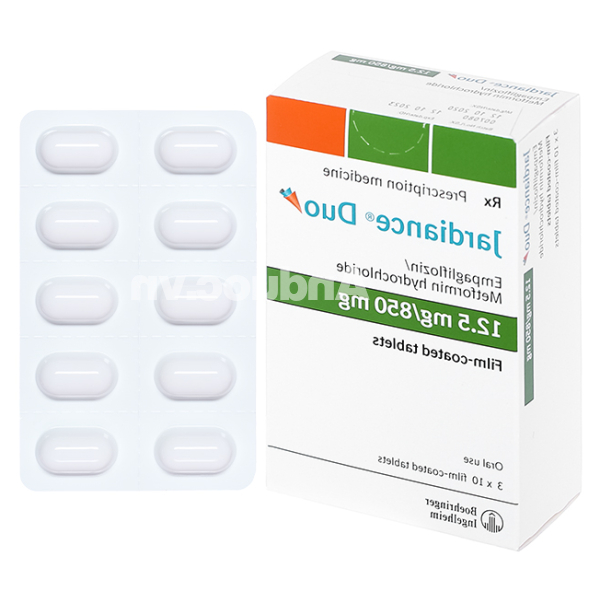 Jardiance Duo 12.5mg/850mg trị đái tháo đường (3 vỉ x 10 viên)