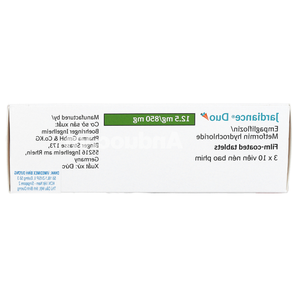 Jardiance Duo 12.5mg/850mg trị đái tháo đường (3 vỉ x 10 viên)