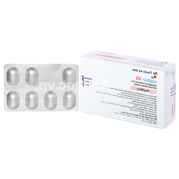 Xigduo XR 10mg/500mg trị đái tháo đường tuýp 2 (4 vỉ x 7 viên)