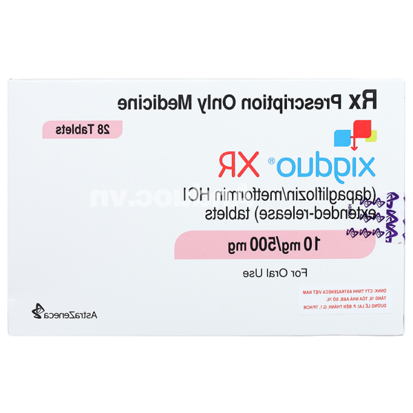Xigduo XR 10mg/500mg trị đái tháo đường tuýp 2 (4 vỉ x 7 viên)