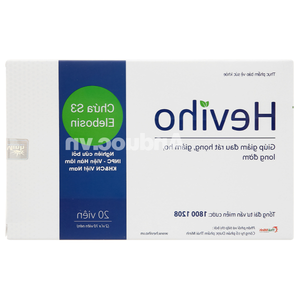 Heviho hỗ trợ giảm ho, đau rát họng hộp 20 viên