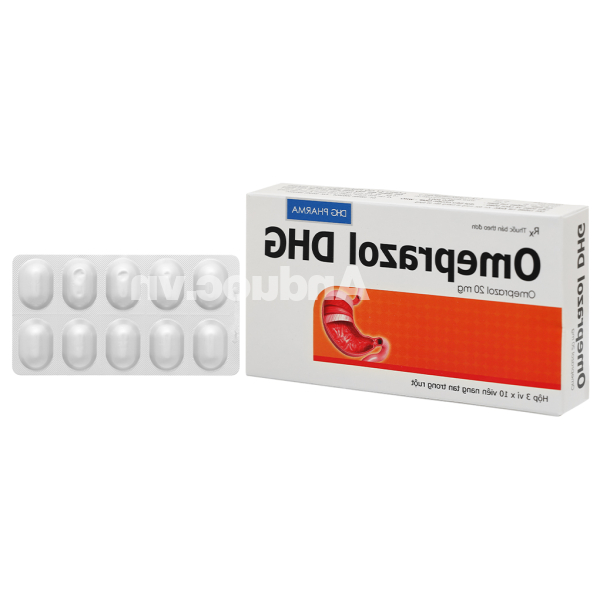 Omeprazol DHG 20mg trị trào ngược dạ dày, thực quản (3 vỉ x 10 viên)