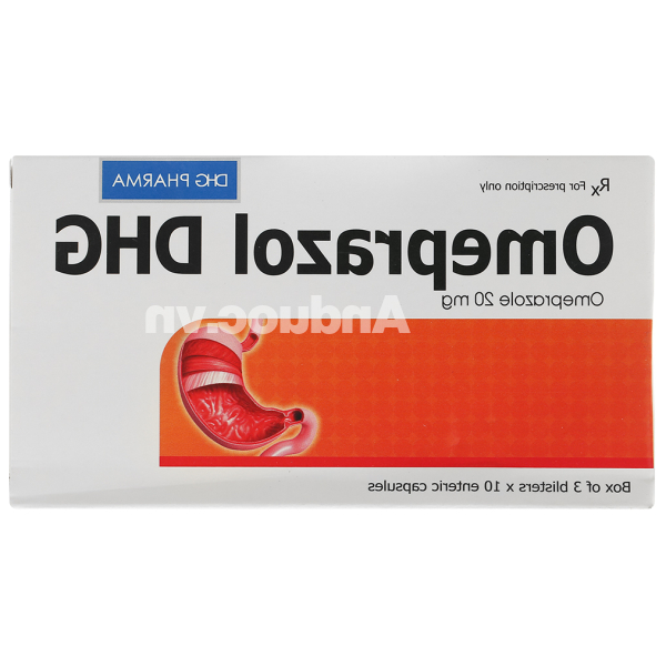 Omeprazol DHG 20mg trị trào ngược dạ dày, thực quản (3 vỉ x 10 viên)