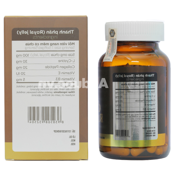 Viên sữa ong chúa Honey Land Collagen Royal Jelly hạn chế lão hóa da chai 60 viên