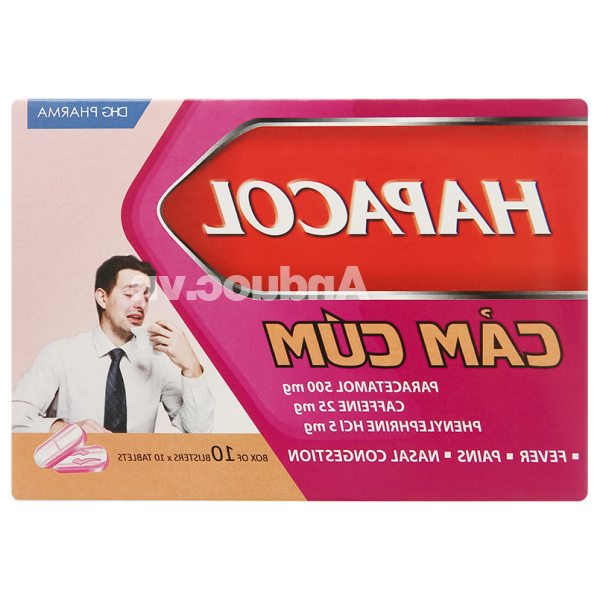 Hapacol Cảm Cúm trị các triệu chứng sốt, đau, sung huyết mũi (10 vỉ x 10 viên)