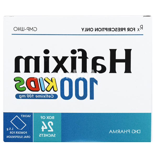 Bột pha hỗn dịch uống Hafixim 100 Kids trị nhiễm khuẩn (24 gói x 1.5g)