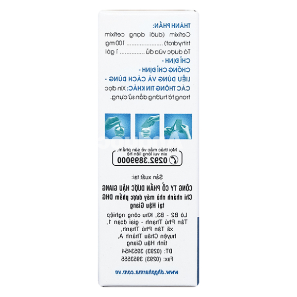 Bột pha hỗn dịch uống Hafixim 100 Kids trị nhiễm khuẩn (24 gói x 1.5g)