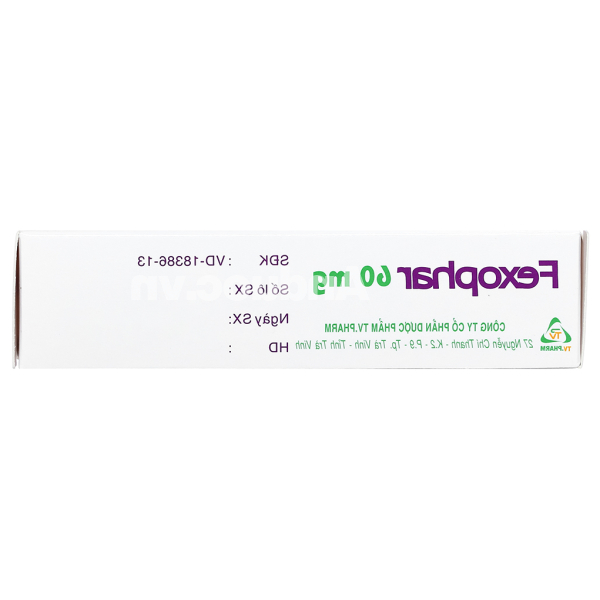 Fexophar 60mg trị viêm mũi dị ứng, dị ứng da, nổi mề đay (5 vỉ x 10 viên)
