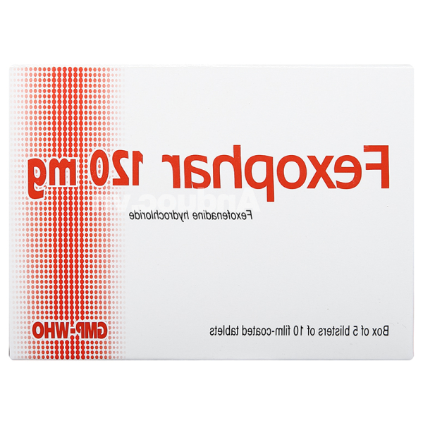 Fexophar 120mg trị viêm mũi dị ứng, dị ứng da, nổi mề đay (5 vỉ x 10 viên)