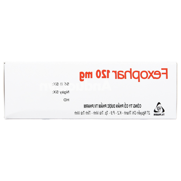 Fexophar 120mg trị viêm mũi dị ứng, dị ứng da, nổi mề đay (5 vỉ x 10 viên)