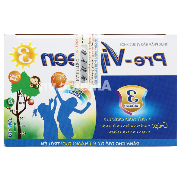 Pre - Vipteen 3 hỗ trợ tăng chiều cao cho trẻ hộp 20 gói x 2g